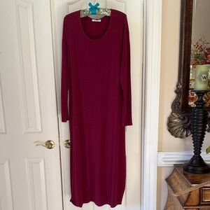 bryn Walker Deep Red Long Sleeve Dress
